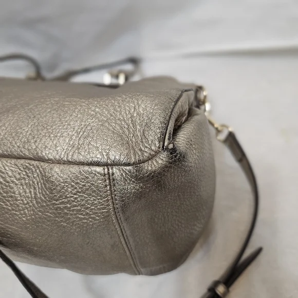 Authentic Coach Morgan Satchel | Style F35185 | Metallic Gold Pebbled Leather - Picture 10 of 16